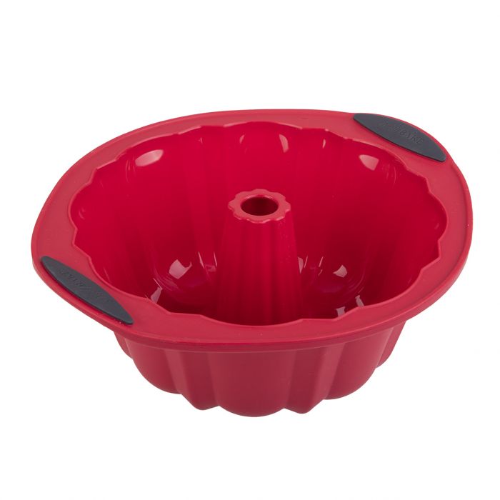 DAILY BAKE SILICONE BUNDT CAKE PAN 24.5CM DIA. - RED