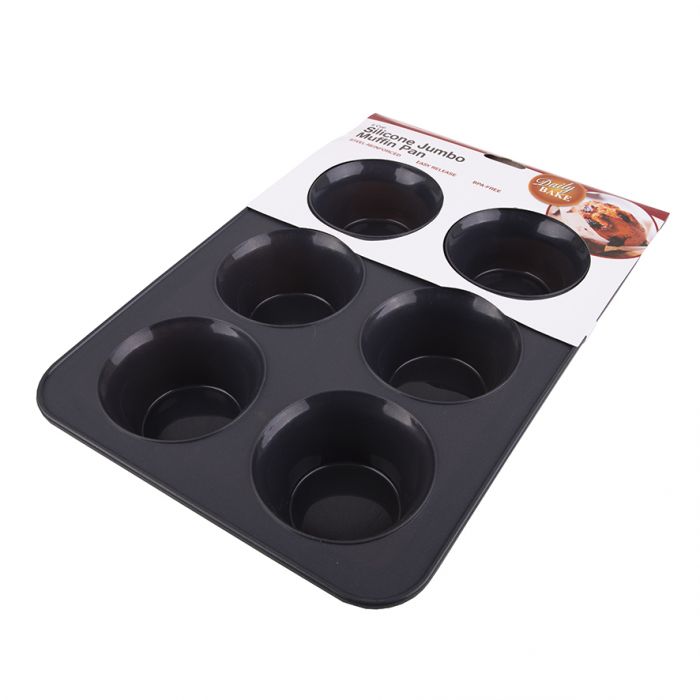 DAILY BAKE SILICONE 6 CUP JUMBO MUFFIN PAN - RED