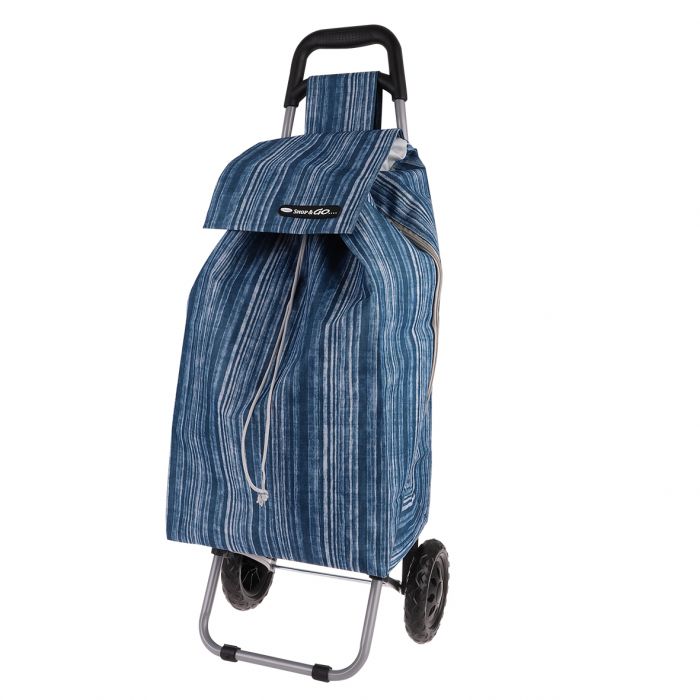 SHOP & GO "SPRINT" SHOPPING TROLLEY - BLUE STRIPES