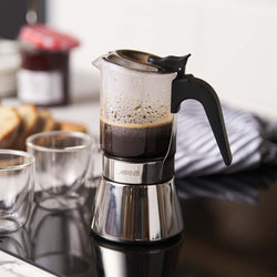 Avanti Como Espresso Maker - 360ml/ 9 CUP  GLASS TOP STAINLESS STEEL ESPRESSO MAKER (INDUCTION BASE)