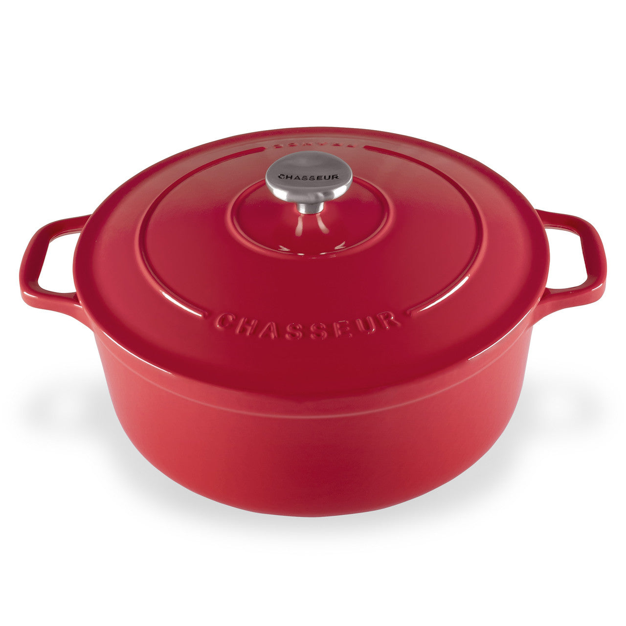 CHASSEUR  CAST IRON ROUND FRENCH OVEN FEDERATION RED 28cm/6.1L MADE IN FRANCE