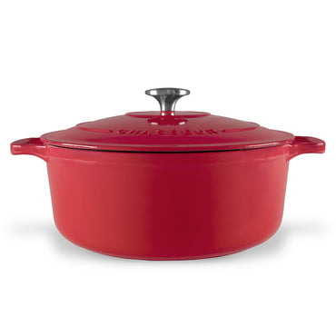 CHASSEUR  CAST IRON ROUND FRENCH OVEN FEDERATION RED 28cm/6.1L MADE IN FRANCE