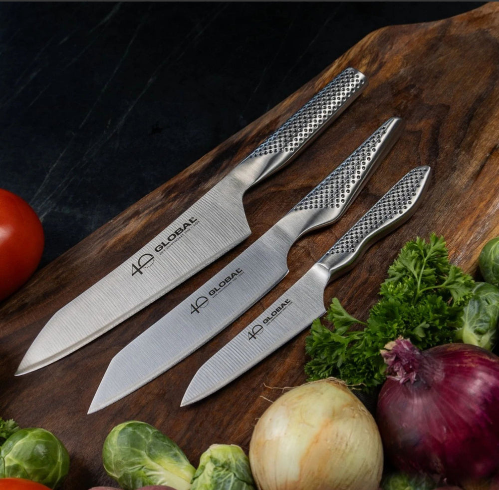 Global – 40th Anniversary 3pc Knife Set    Made in Japan