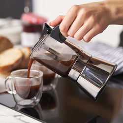 Avanti Como Espresso Maker - 360ml/ 9 CUP  GLASS TOP STAINLESS STEEL ESPRESSO MAKER (INDUCTION BASE)