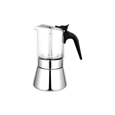 Avanti Como Espresso Maker - 160ml/ 3 CUP
 GLASS TOP STAINLESS STEEL ESPRESSO MAKER (INDUCTION BASE)
