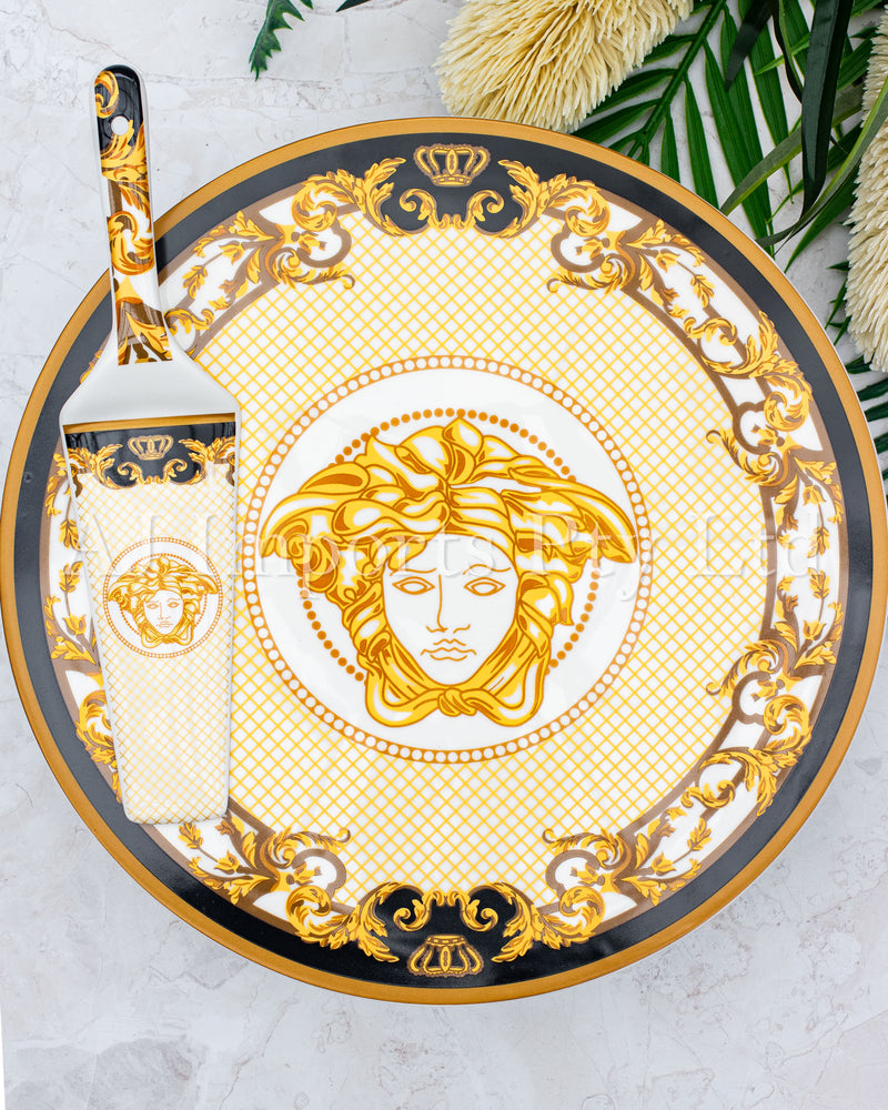 The House of Florence - Medusa Luxe Black and Gold cake Stand and Server Set with Gift Box. (Copy) (Copy)