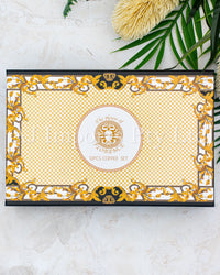The House of Florence - Medusa Luxe Black and Gold Espresso 12-Piece Cup and Saucer Set with Gift Box.