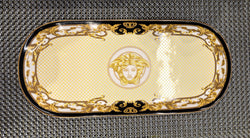 The House of Florence - Medusa Luxe Black and Gold Oval Plate  with Gift Box.