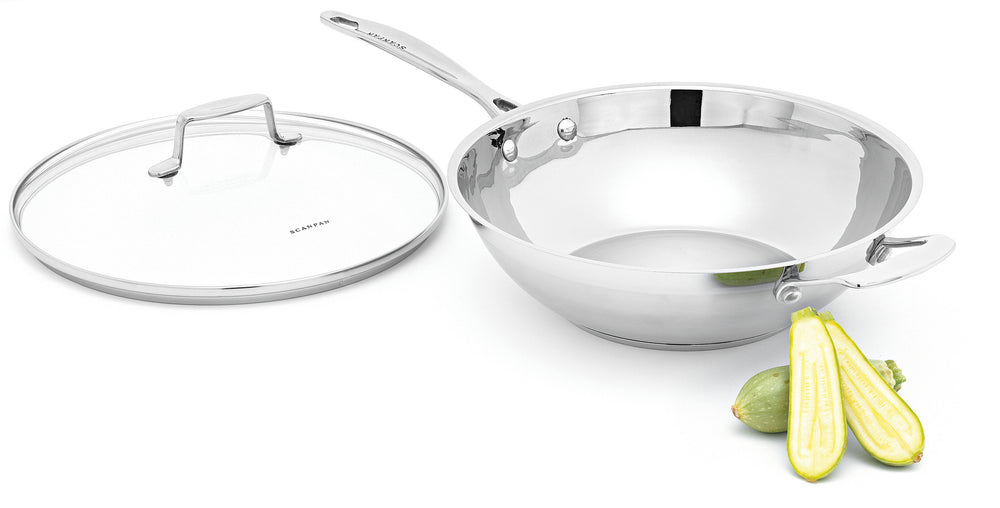 SCANPAN IMPACT  STAINLESS STEEL Covered Wok 32cm