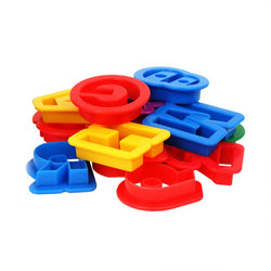 APPETITO 36 PIECE ALPHABET & NUMBER COOKIE CUTTER SET (TUB) - MULTI-COLOUR