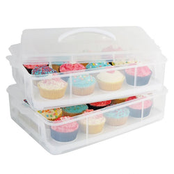 DAILY BAKE 24 CUP STACKABLE CUPCAKE CARRIER - WHITE