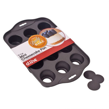 DAILY BAKE NON-STICK 12 CUP MINI CHEESE CAKE PAN W/ LOOSE BASE