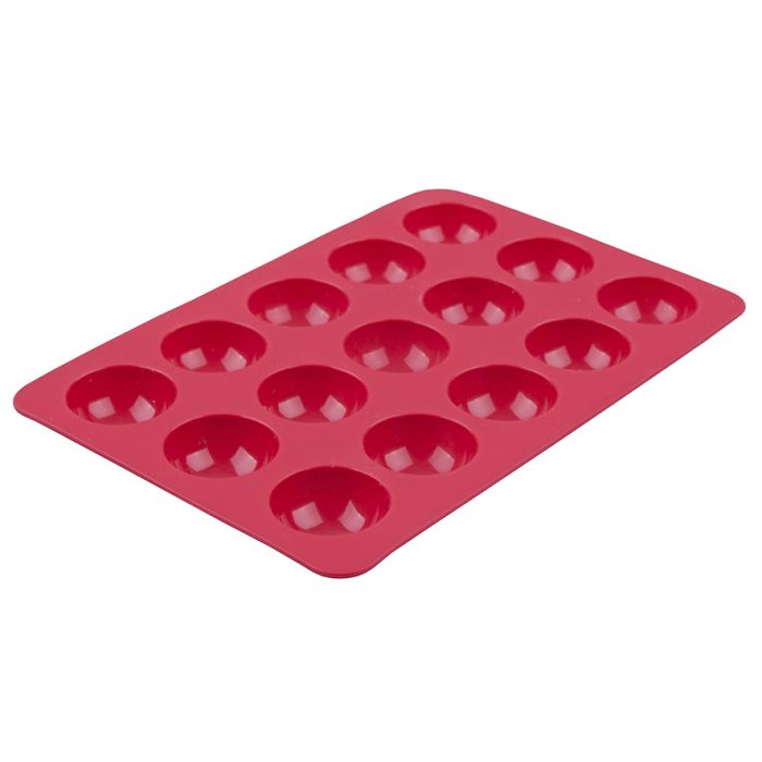 DAILY BAKE SILICONE 15 CUP SMALL DOME DESSERT MOULD 30 X 15MM - RED