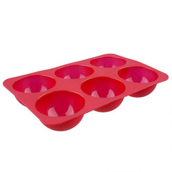 DAILY BAKE SILICONE 6 CUP DOME DESSERT MOULD 66MM DIA. X 40MM - RED