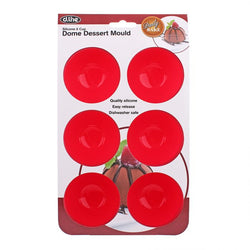 DAILY BAKE SILICONE 6 CUP DOME DESSERT MOULD 66MM DIA. X 40MM - RED