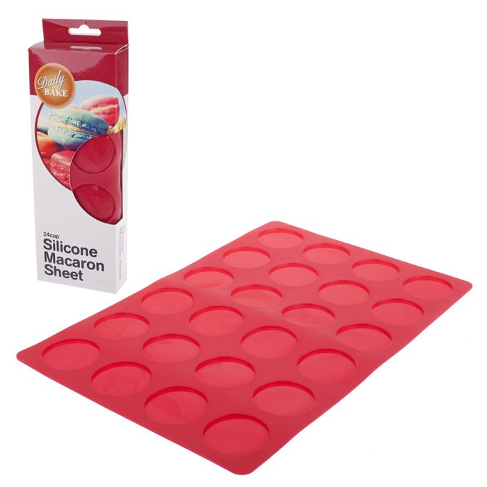 DAILY BAKE SILICONE 24 CUP MACARON SHEET - RED