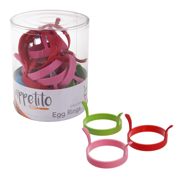 APPETITO SILICONE EGG RINGS - ASST. COLOURS