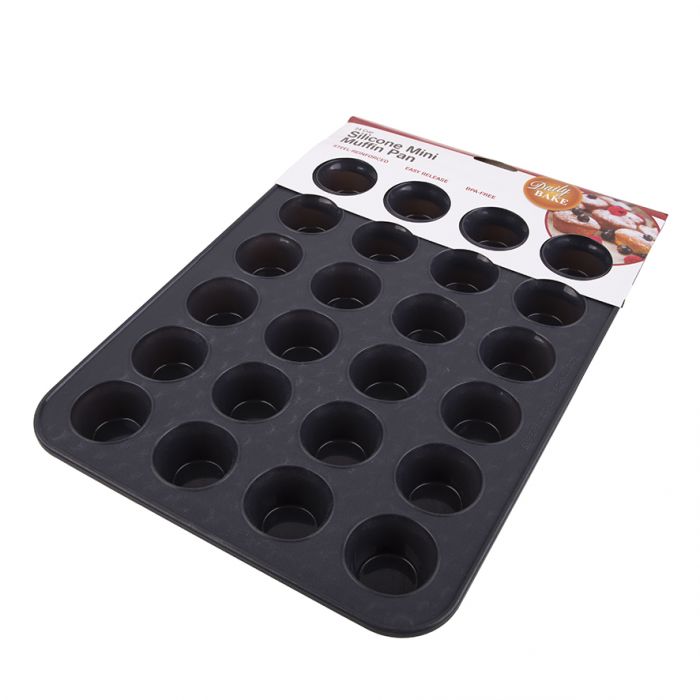 DAILY BAKE SILICONE 24 CUP MINI MUFFIN PAN - CHARCOAL