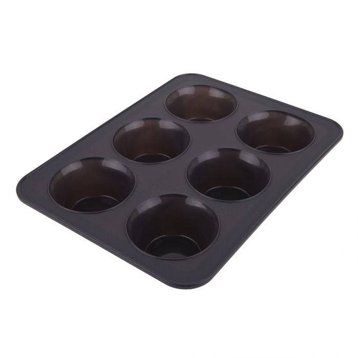 DAILY BAKE SILICONE 6 CUP JUMBO MUFFIN PAN - CHARCOAL