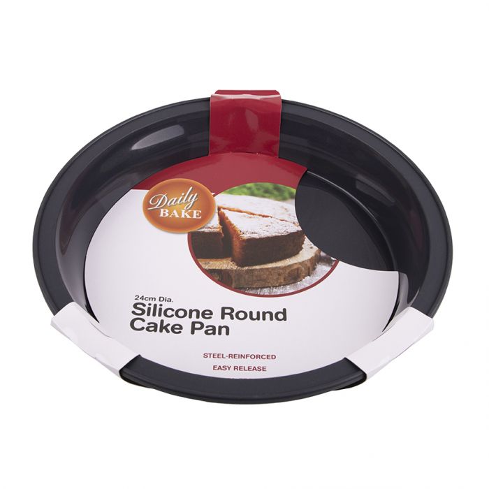 DAILY BAKE SILICONE ROUND CAKE PAN 24CM DIA. - CHARCOAL