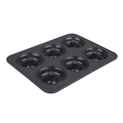 DAILY BAKE SILICONE 6 CUP DOUGHNUT PAN - CHARCOAL