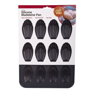 DAILY BAKE SILICONE 12 CUP MADELEINE PAN - CHARCOAL