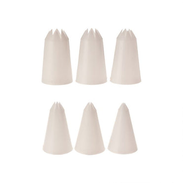 APPETITO STAR PLASTIC PIPING NOZZLES SET 6 - WHITE