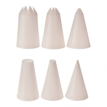 APPETITO ASST. PLASTIC PIPING NOZZLES SET 6 - WHITE