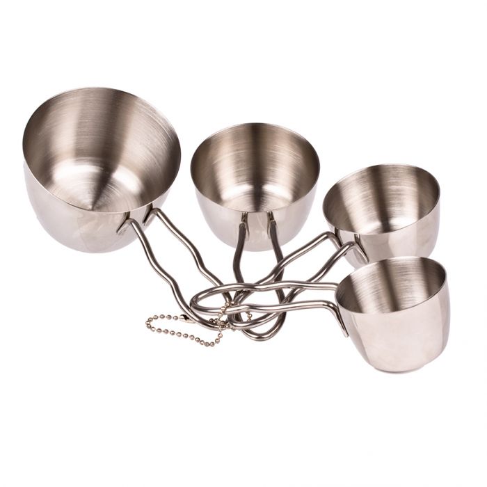 APPETITO STAINLESS STEEL MEASURE CUPS W/ WIRE HANDLES SET 4