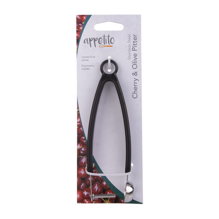 APPETITO STAINLESS STEEL CHERRY & OLIVE PITTER - BLACK