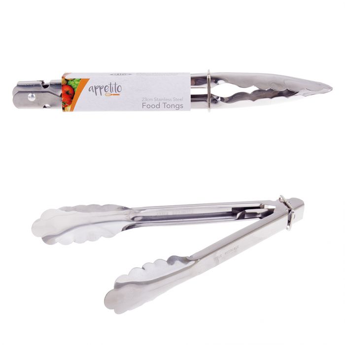 APPETITO STAINLESS STEEL TONGS 23CM