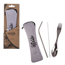 APPETITO 3 PIECE STAINLESS STEEL TRAVELLER'S CUTLERY SET