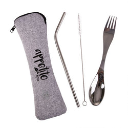 APPETITO 3 PIECE STAINLESS STEEL TRAVELLER'S CUTLERY SET