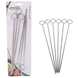 APPETITO CHROME SKEWERS 10"/25CM SET 6