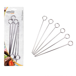 APPETITO CHROME SKEWERS 8"/20CM SET 6