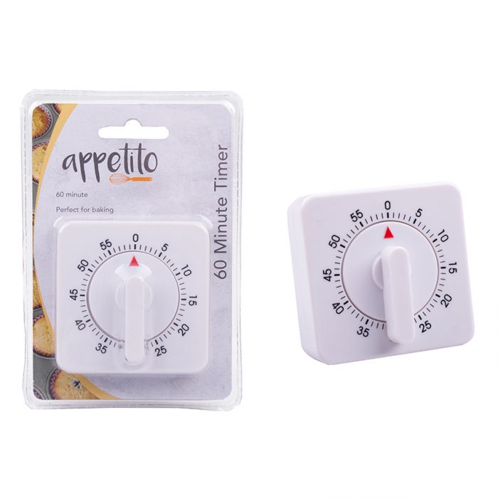 APPETITO 60 MINUTE TIMER SQUARE - WHITE