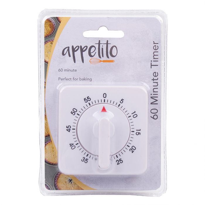 APPETITO 60 MINUTE TIMER SQUARE - WHITE