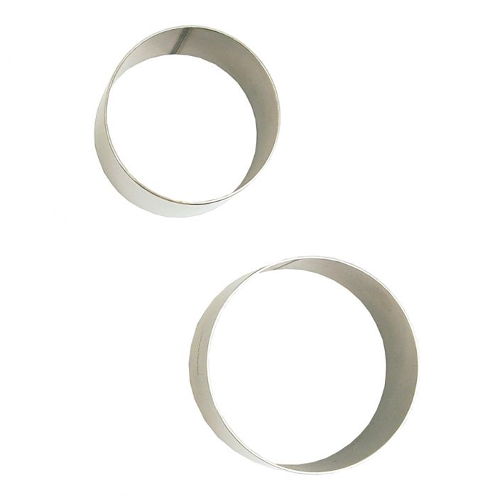 APPETITO STAINLESS STEEL ROUND FOOD RINGS SET 2 63MM & 75MM DIA. X 45MM HIGH