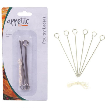 APPETITO STAINLESS STEEL POULTRY LACERS SET 6