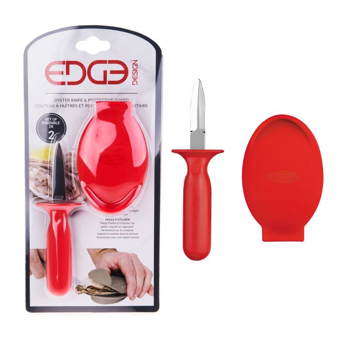 EDGE DESIGN OYSTER SHUCKING SET - RED