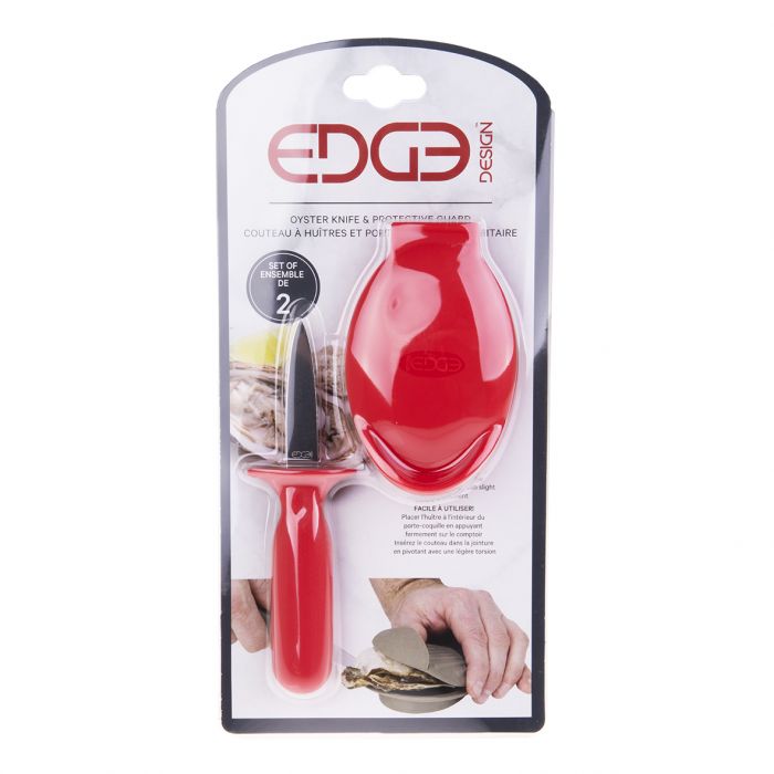 EDGE DESIGN OYSTER SHUCKING SET - RED