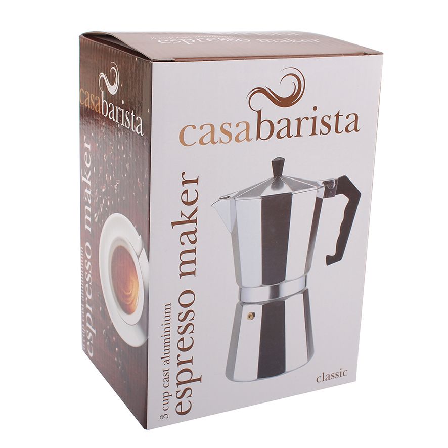 CASABARISTA "CLASSIC" 3 CUP ALUMINIUM ESPRESSO MAKER