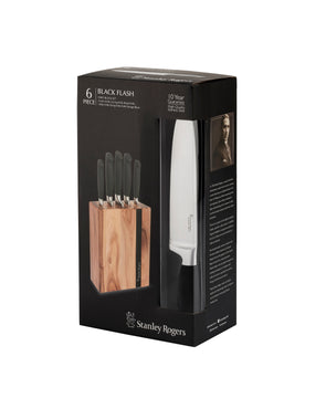 Stanley Rogers BLACK FLASH KNIFE BLOCK SET 6PC