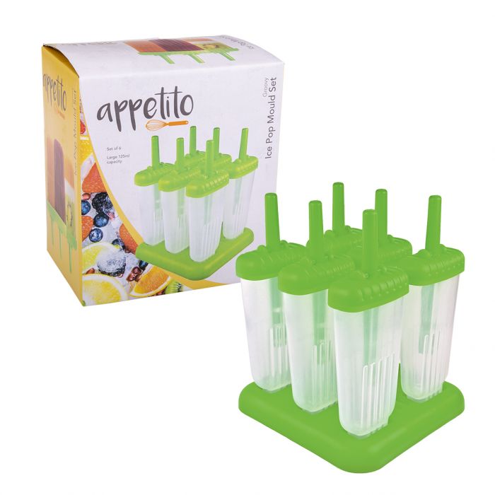 APPETITO GROOVY ICE POP MOULD SET 6 - GREEN