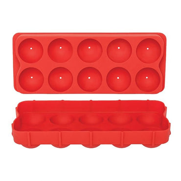 APPETITO SILICONE ROUND ICE CUBE TRAY - RED