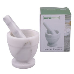 INTEGRA GREY MARBLE MORTAR & PESTLE 10CM