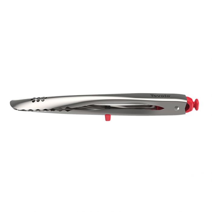 TOVOLO STAINLESS STEEL TONGS 23CM red