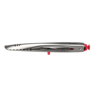 TOVOLO STAINLESS STEEL TONGS 23CM red