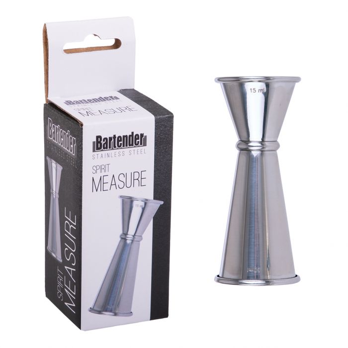 BARTENDER STAINLESS STEEL SPIRIT MEASURE 15/30ML