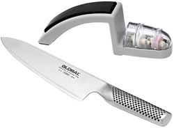 Global   2 Piece Starter Set, G-2 20cm Cooks knife with Minosharp